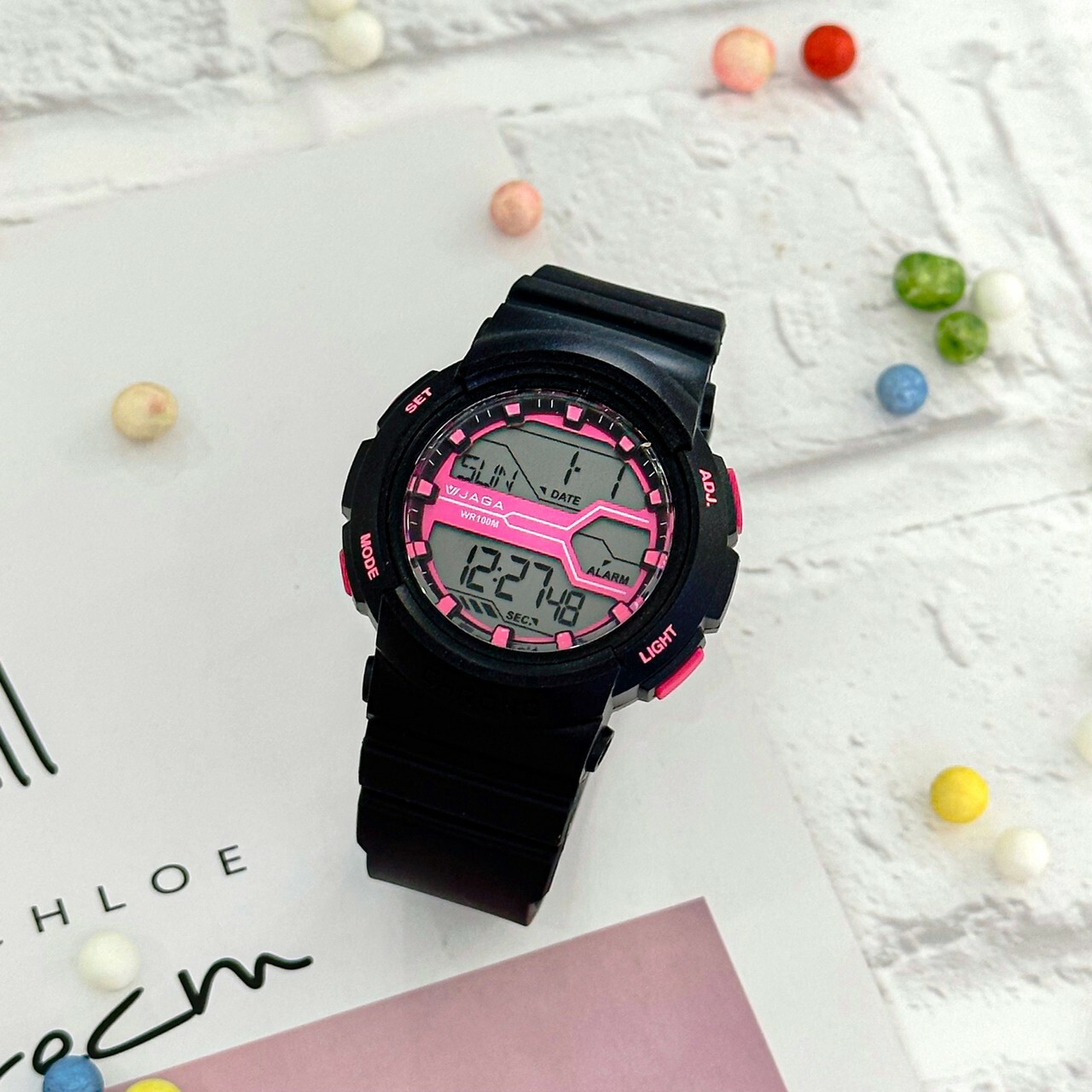 【JAGA 捷卡】活耀休閒多功能運動電子錶 M-1138A-AG 44mm 現代鐘錶