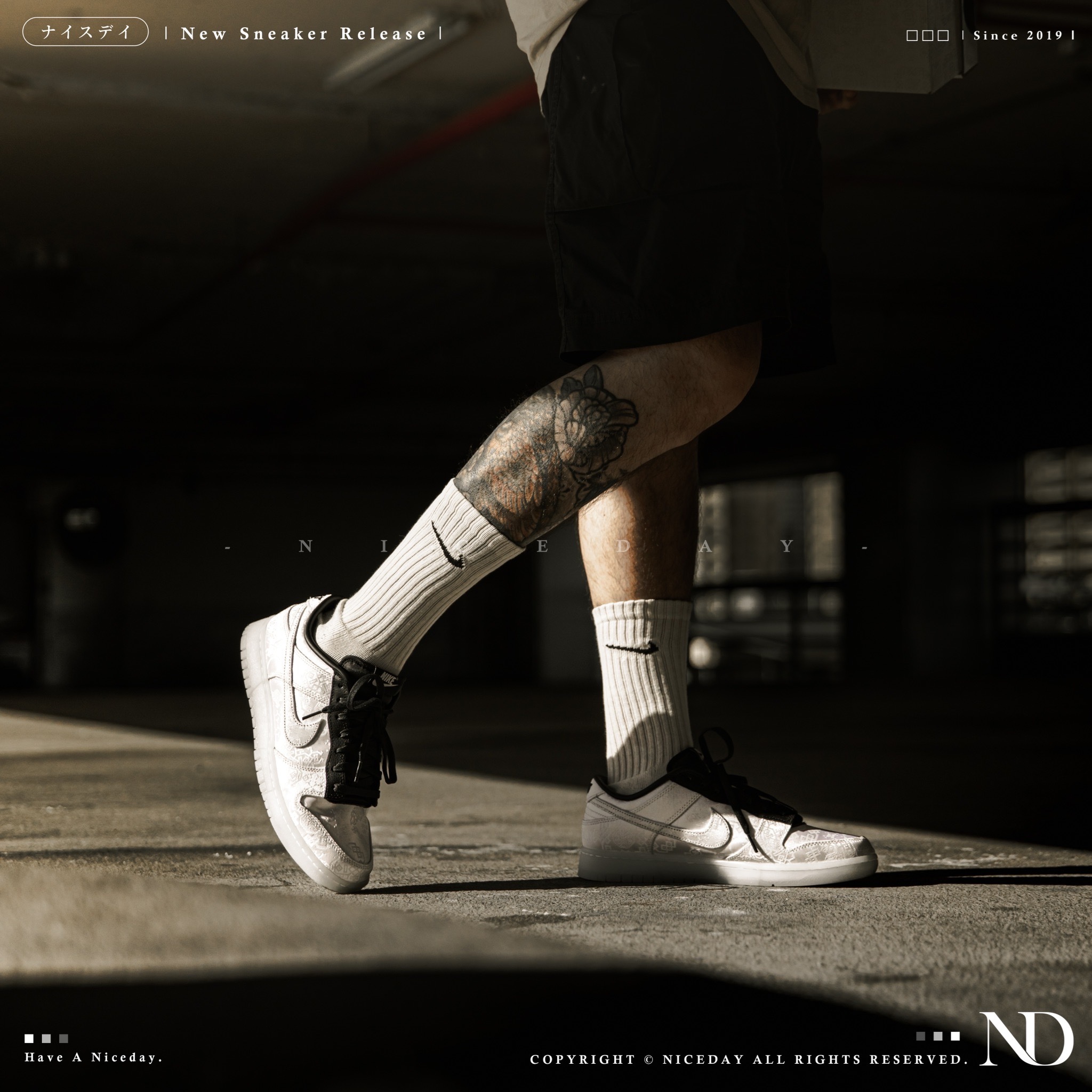 NICEDAY 部分現貨 / 代購 Nike Dunk x CLOT x Fragment 白絲綢 藤原浩 陳冠希 男女 FN0315-110