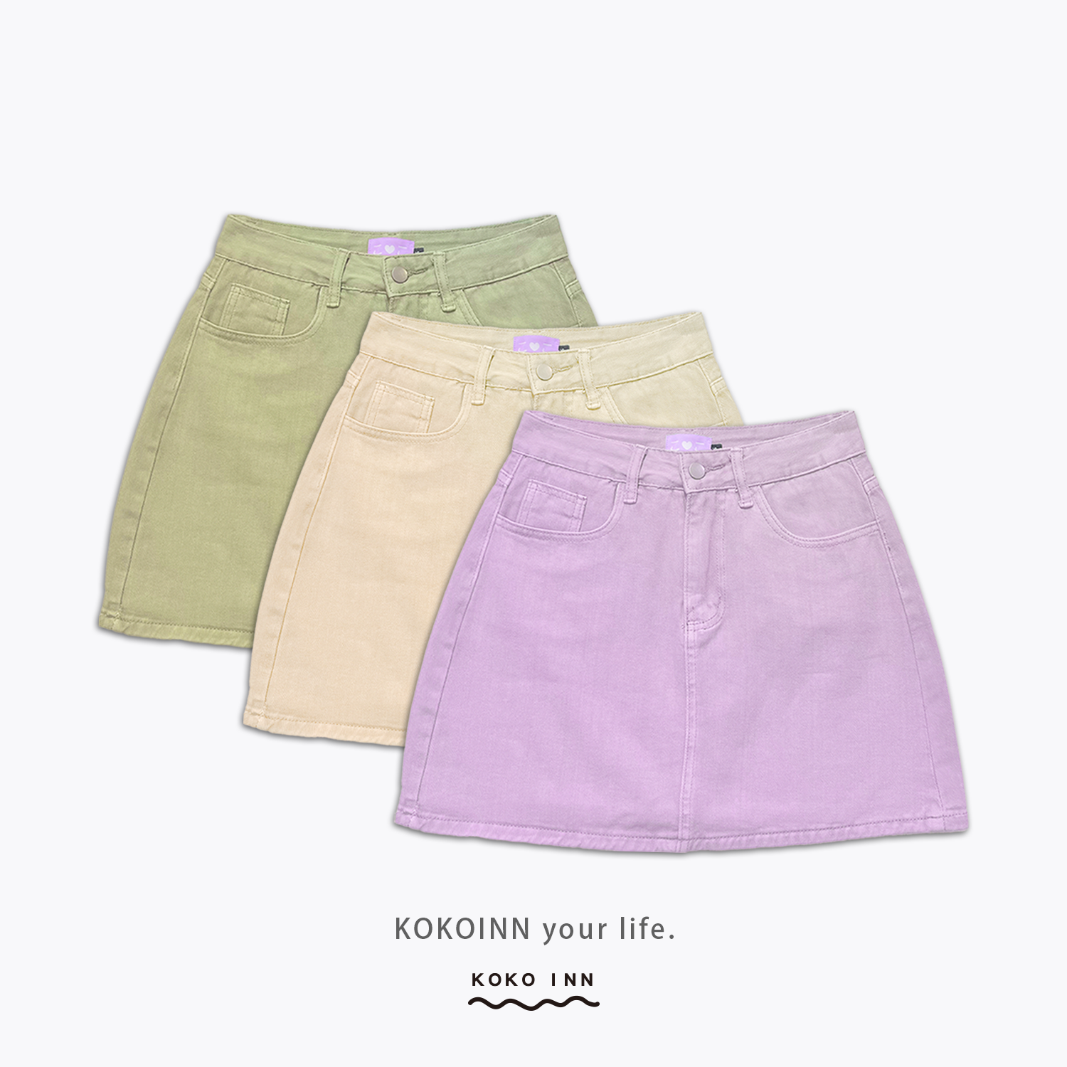 KOKOINN 糖果色短裙