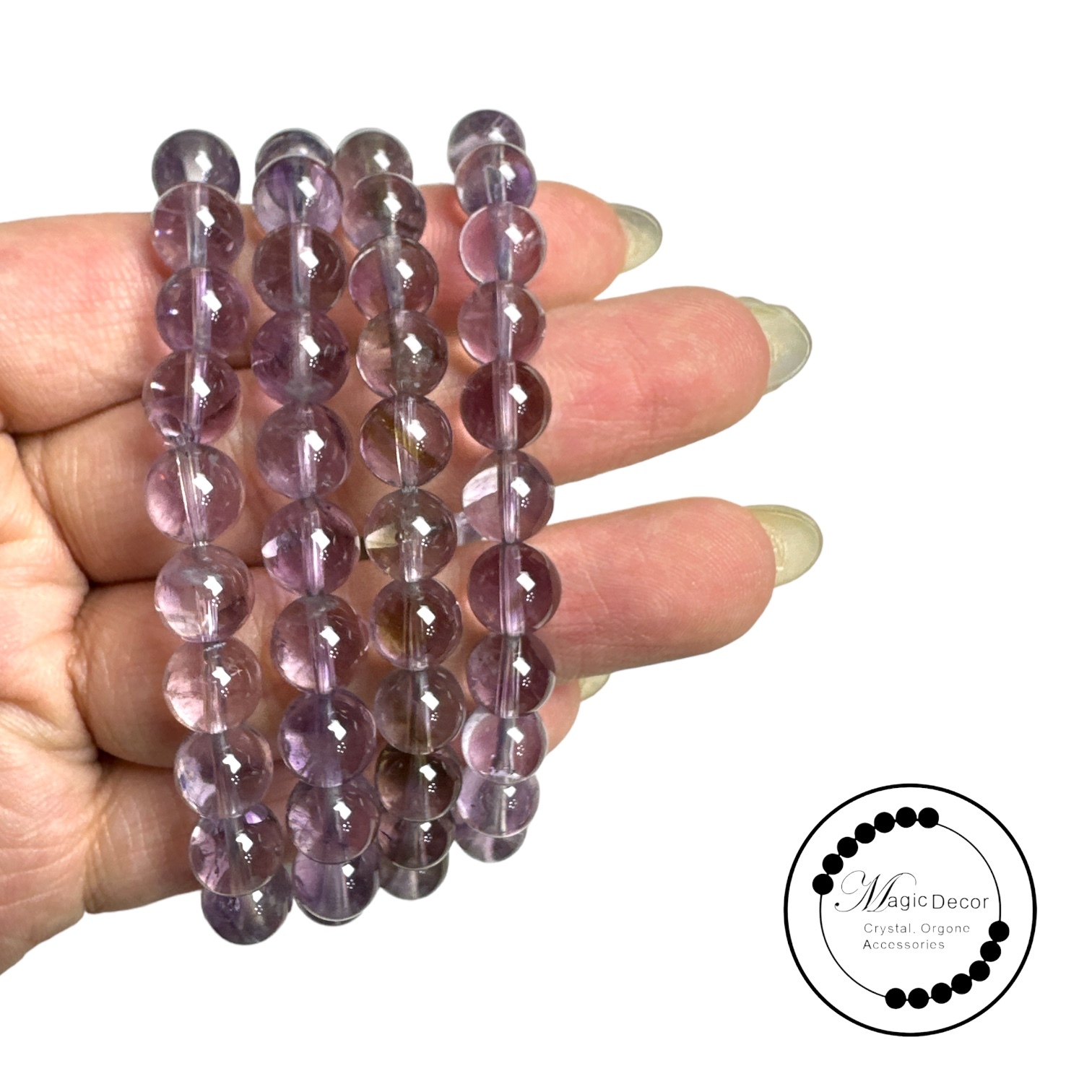 0708-B35 8mm+一體雙色紫黃晶手串