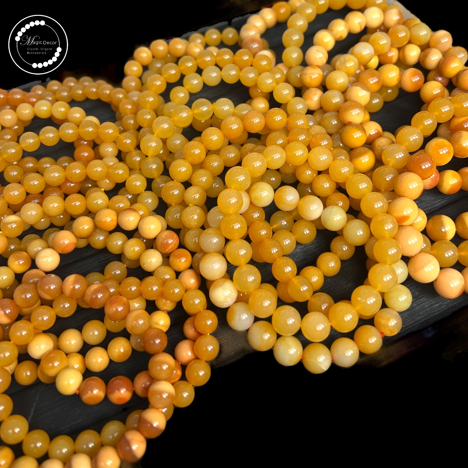 0907-a69 8mm+緬甸黃玉手串