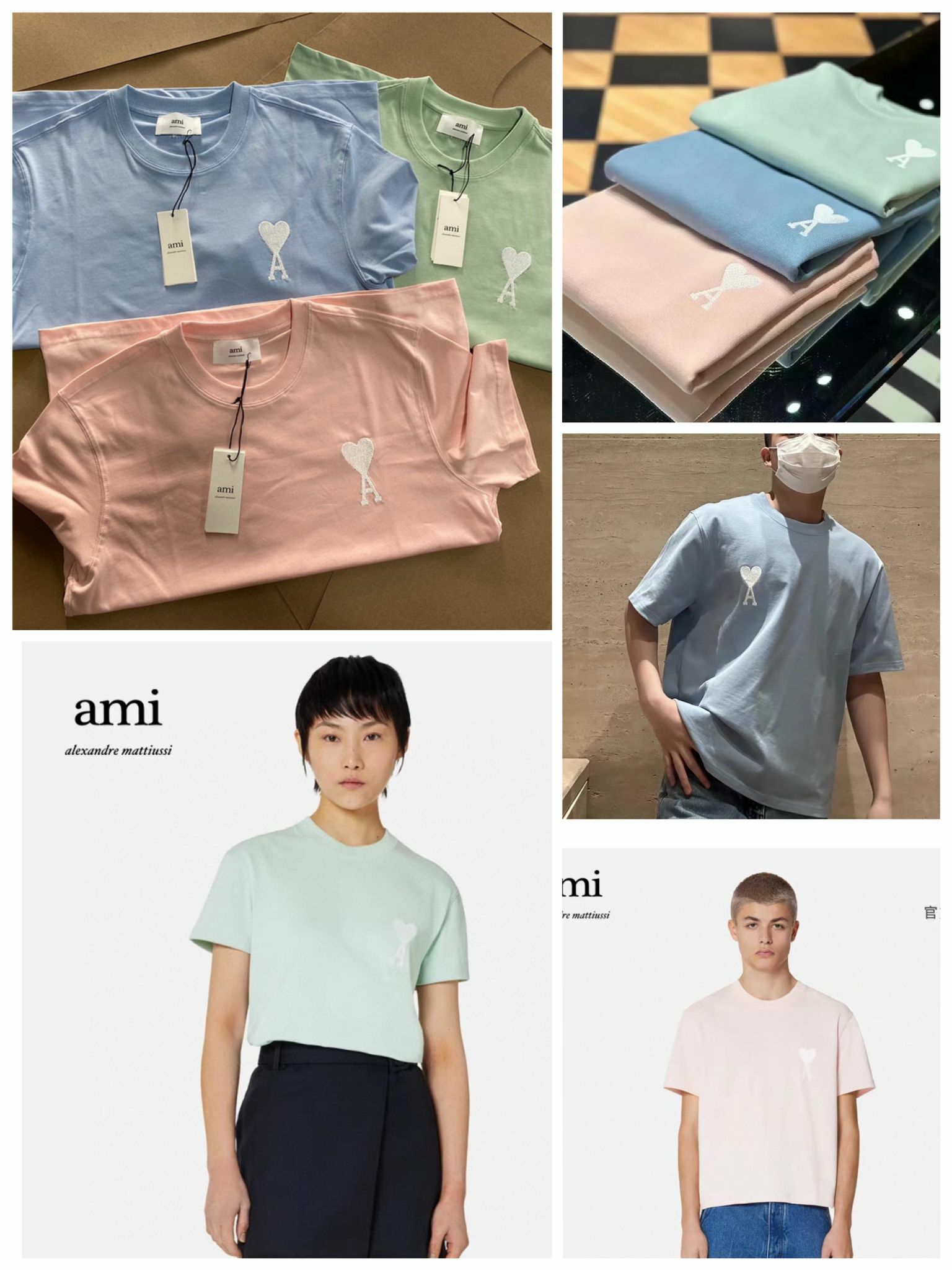 Ami 23新款膠囊系列馬卡龍Tee-2300610