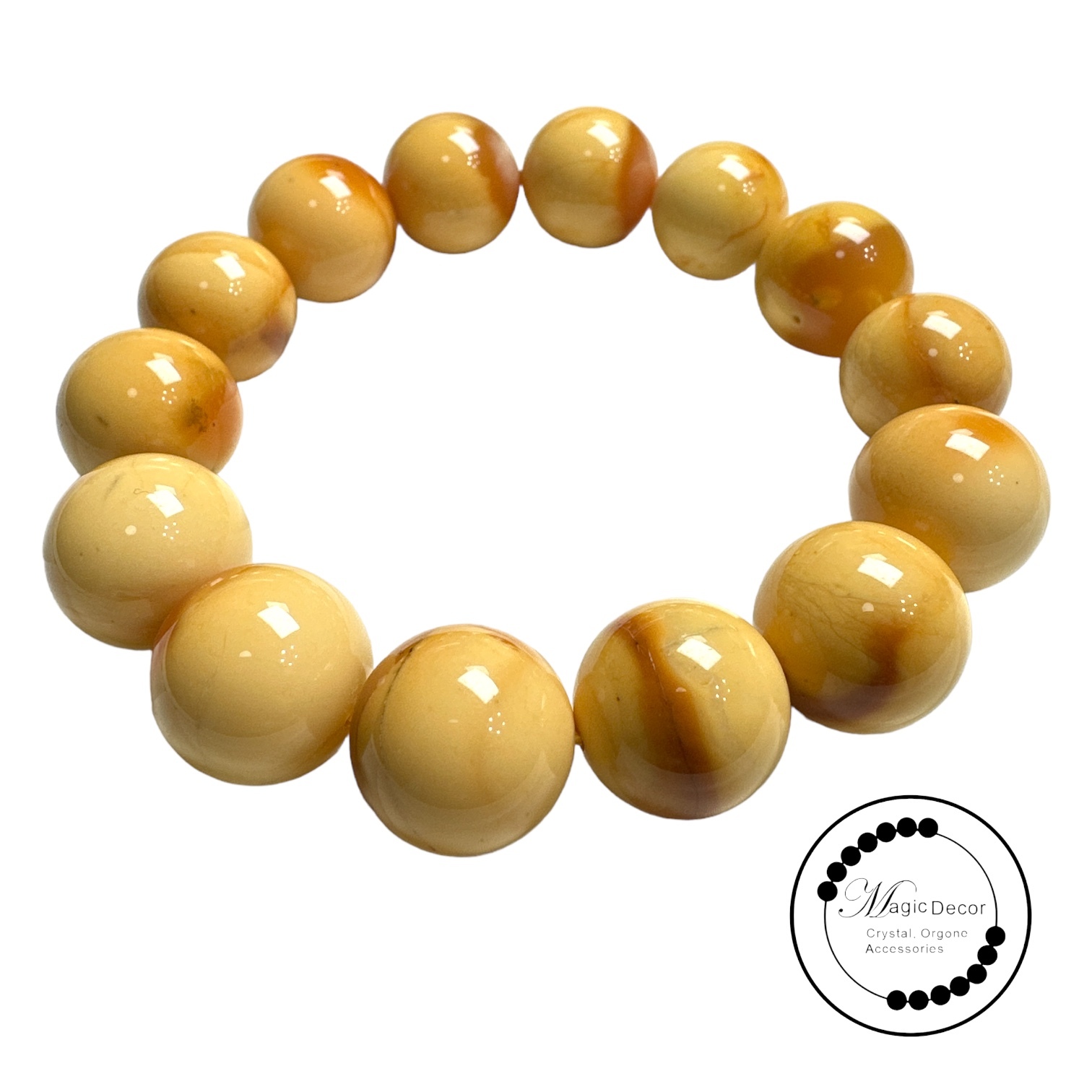  0708-B48 16mm+緬甸黃玉手串