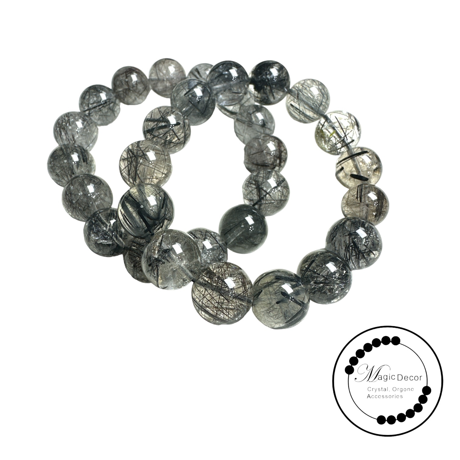 0708-B61 15mm+傳承級透體黑髮晶手串