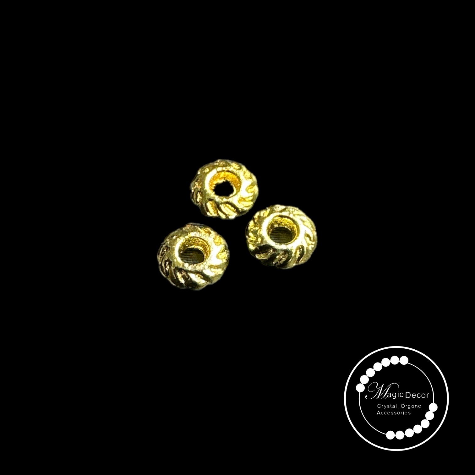 0708-B62 砂金超迷你圓形螺旋紋隔珠3粒1包