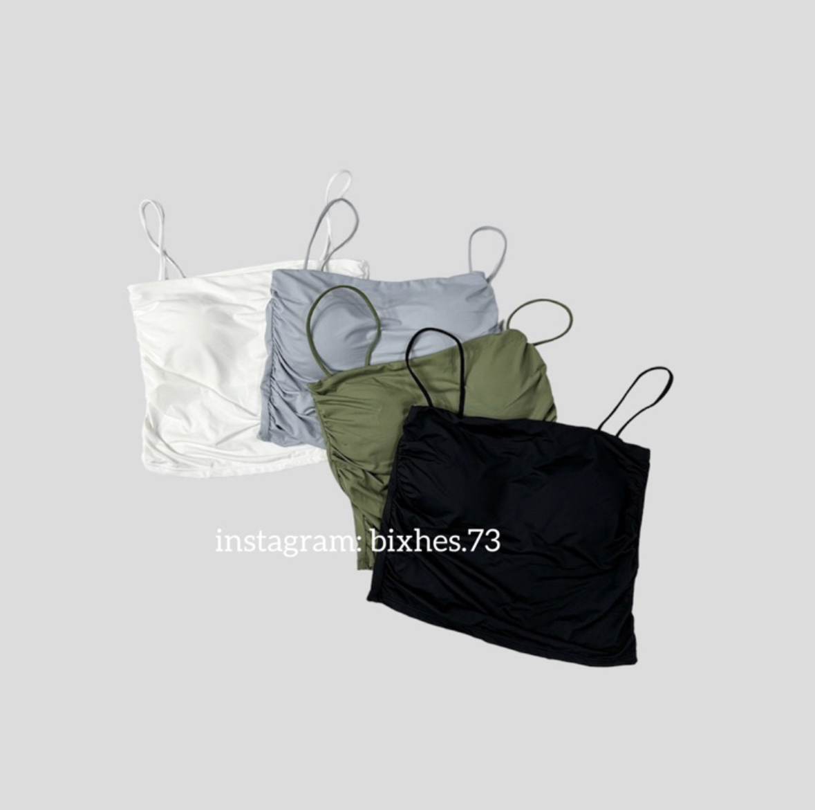 細肩抓皺帶墊背心(C00002)