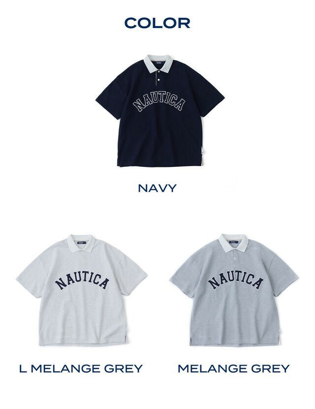 【Luxury】NAUTICA ARCH S/S POLO 短Tee 美式 字母 短袖 淺灰 深灰 海軍藍