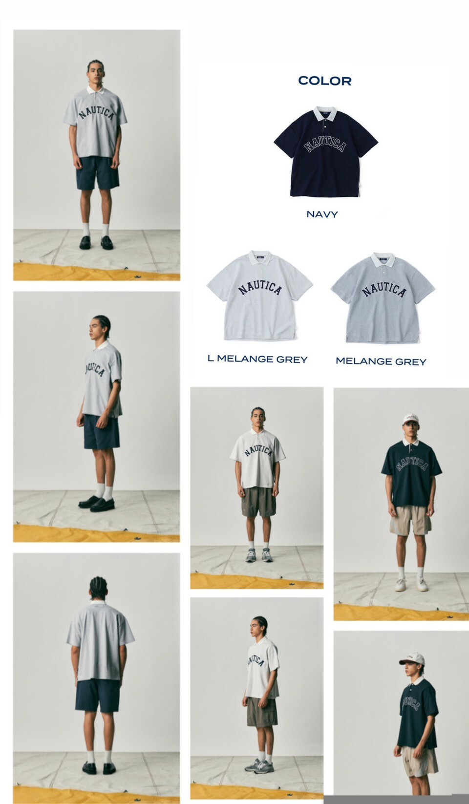 【Luxury】NAUTICA ARCH S/S POLO 短Tee 美式 字母 短袖 淺灰 深灰 海軍藍