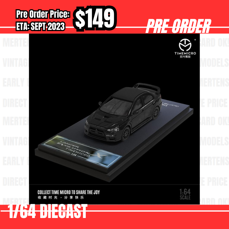 PO-$149 * Time Micro * 1:64 Mitsubishi Lancer EVO X Black [09/07]