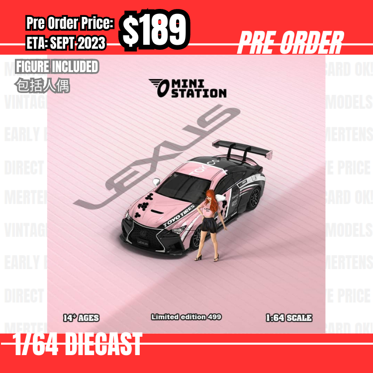 PO-$189 * Time Micro * 1:64 Lexus RCF Pink Toyo Tyres w/figure [09/07]