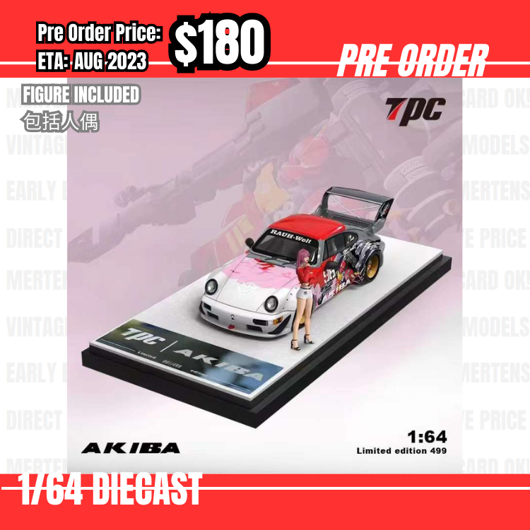 PO-$180 * TPC * 1:64 Porsche RWB964 Akiba w/figure [09/07]