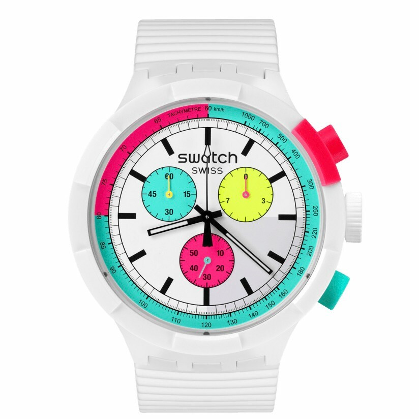 【Swatch】NEON-Chrono SB06W100 47mm 現代鐘錶