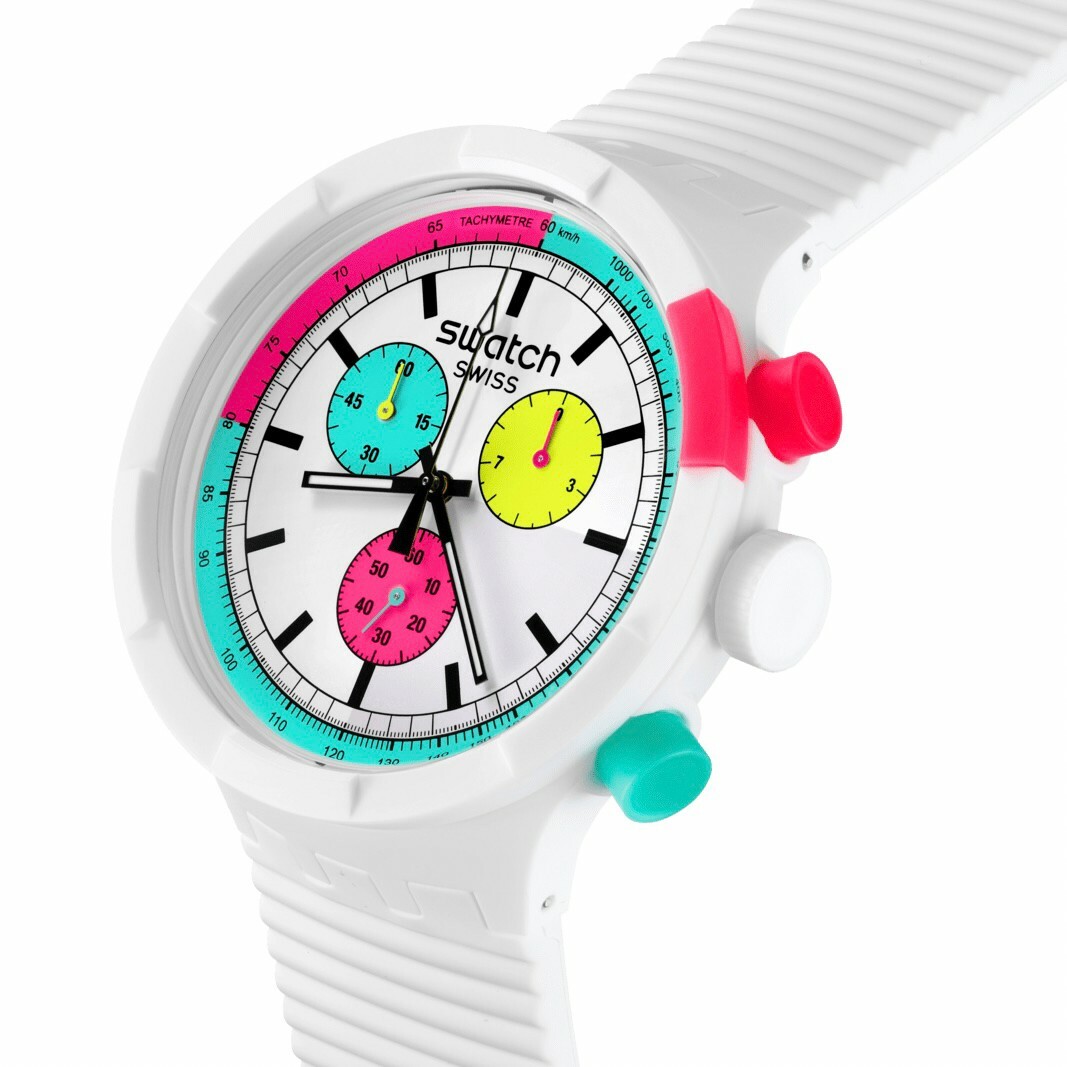 【Swatch】NEON-Chrono SB06W100 47mm 現代鐘錶