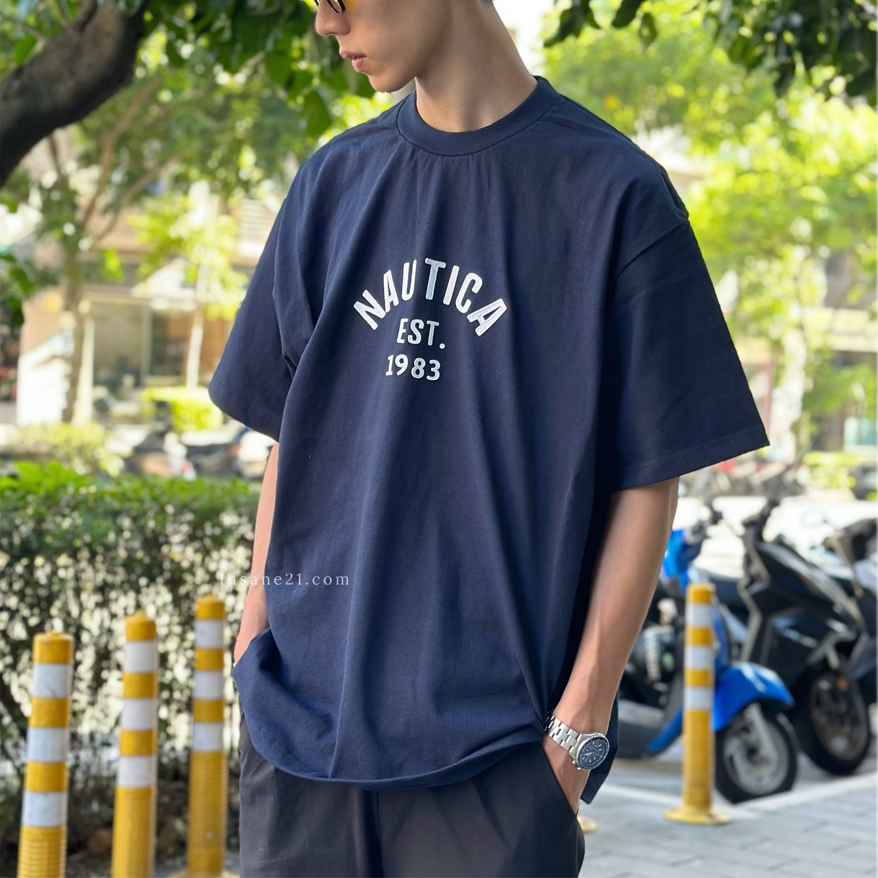 NAUTICA 重磅 T-Shirt 胸前貼布LOGO EST.1983 白//淺灰/黑//酒紅//海軍藍