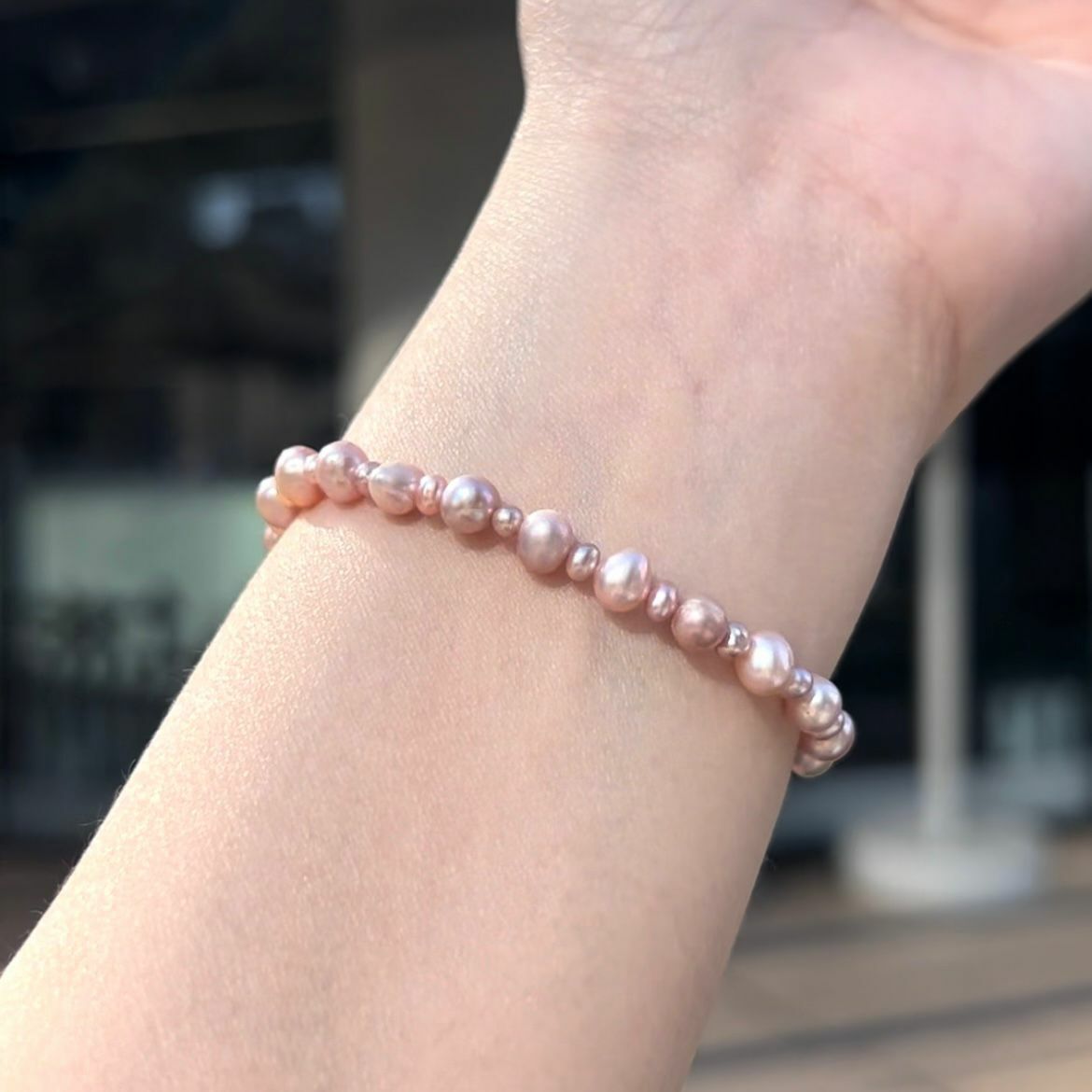 RABBIT BOUQUET天然石手作水晶手鏈-Rose Pearl