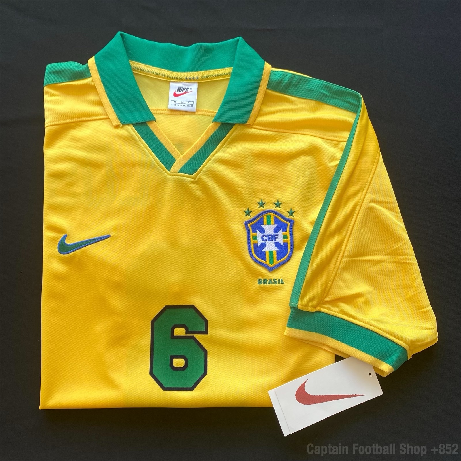 (BNWT) Brazil 1997 Nike Home Shirt #6 R.CARLOS