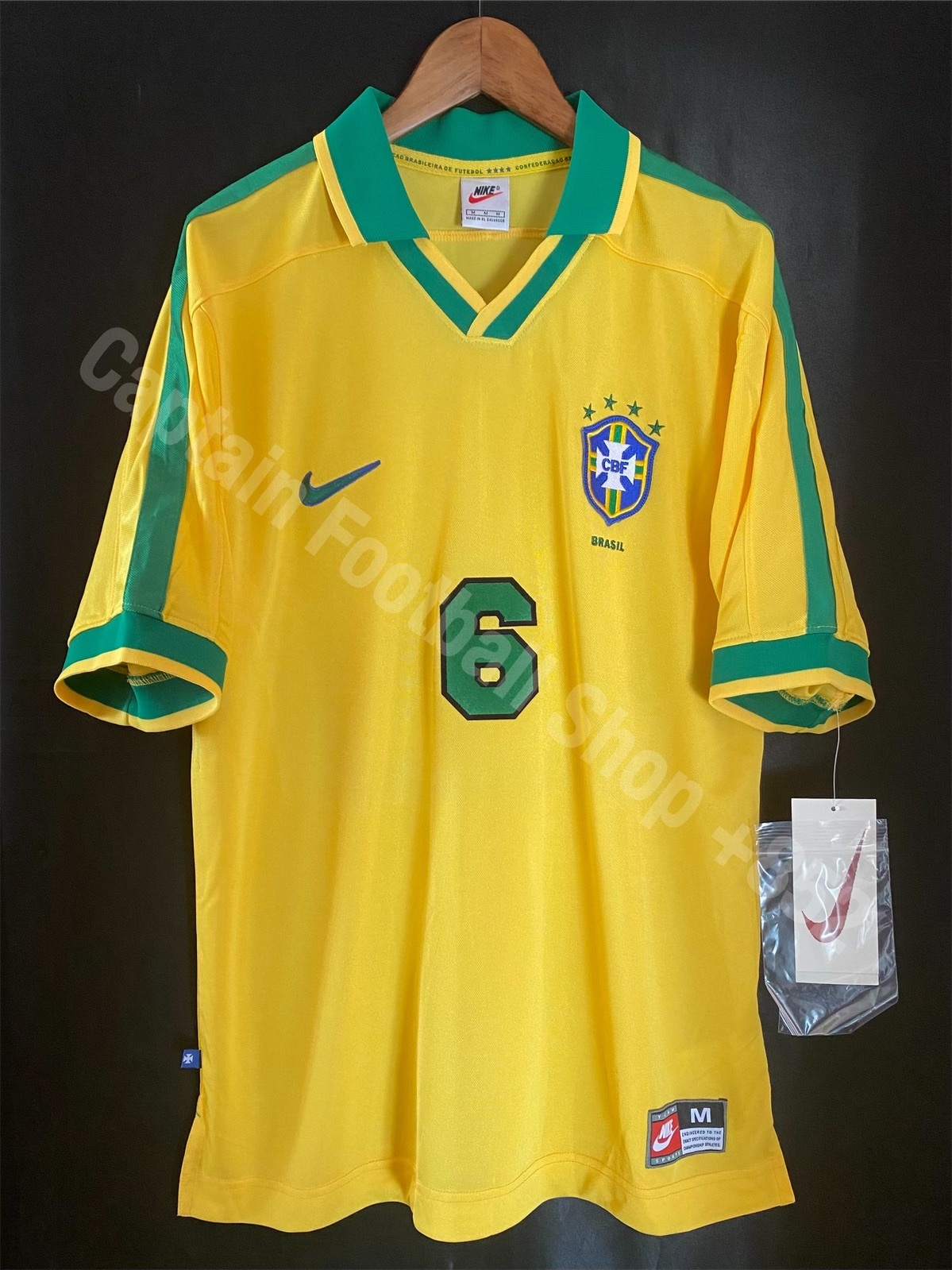 (BNWT) Brazil 1997 Nike Home Shirt #6 R.CARLOS