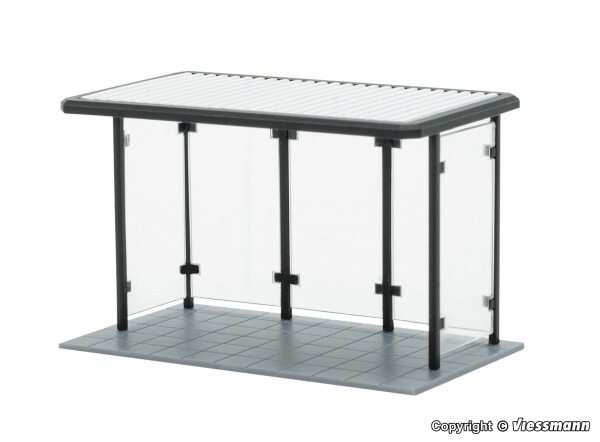 Kibri 38179 HO-scale Bus stop with flat roof