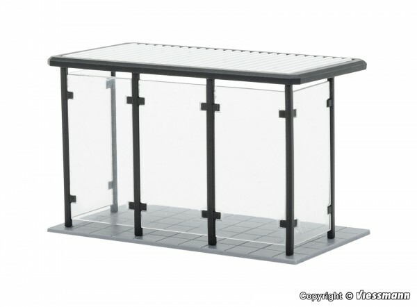 Kibri 38179 HO-scale Bus stop with flat roof