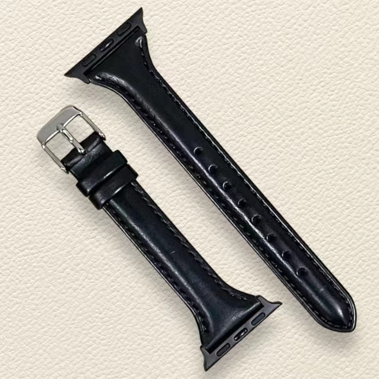 蘋果皮錶帶 - 小牛皮 (黑色)