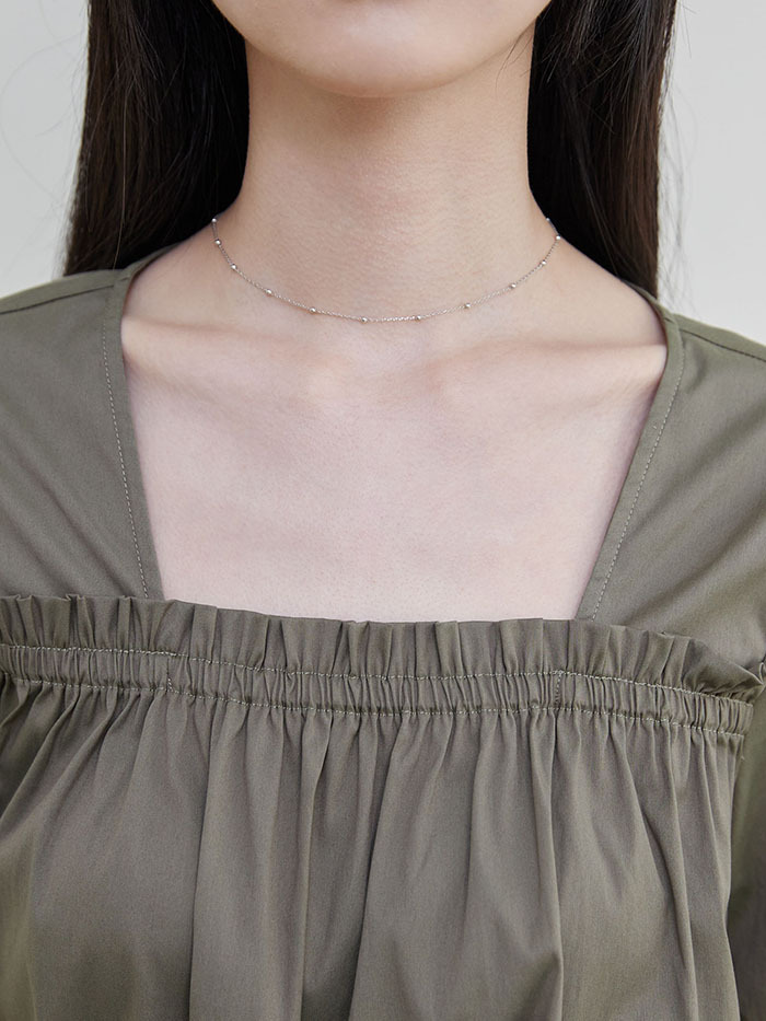 海上月光花邊領上衣-湖影