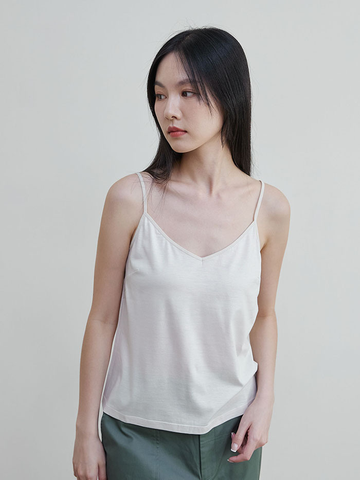 森呼吸細肩帶背心-米釀