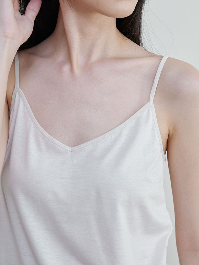 森呼吸細肩帶背心-米釀