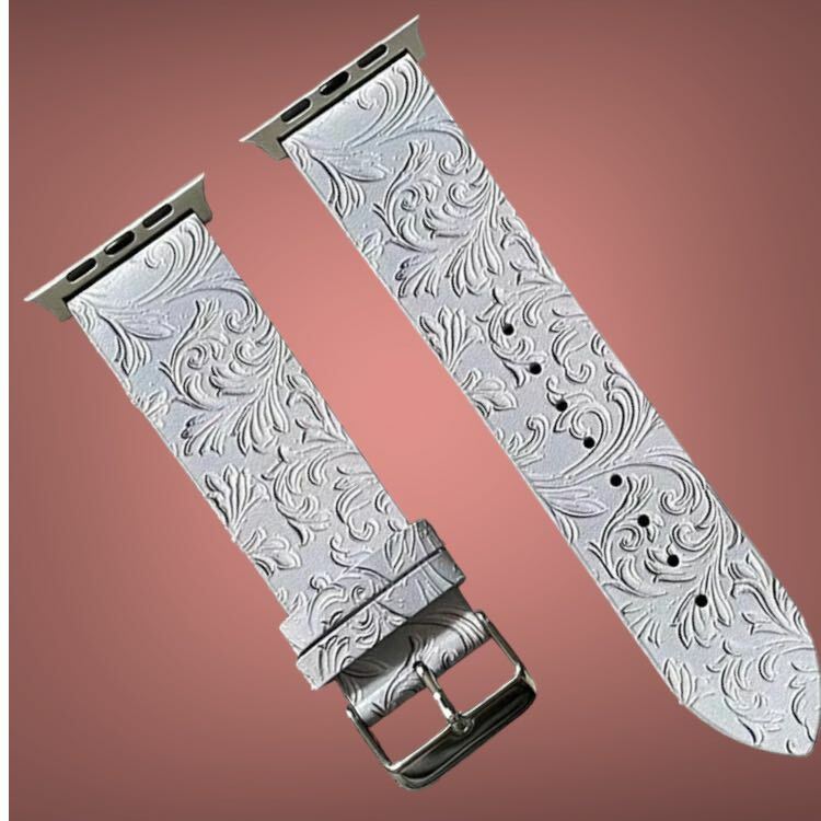 蘋果皮革印花錶帶 - 圖案 V8039