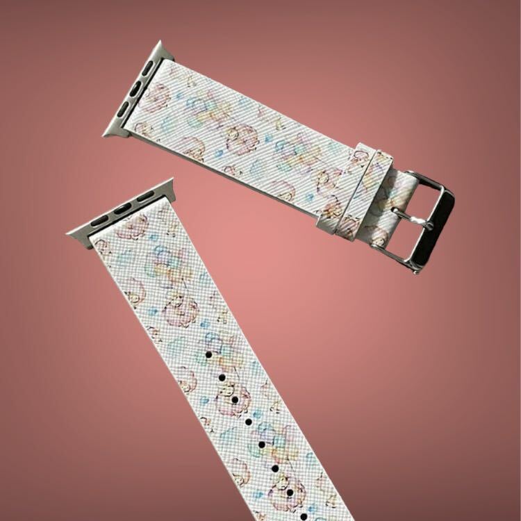 蘋果皮革印花錶帶 - 圖案 V8029K