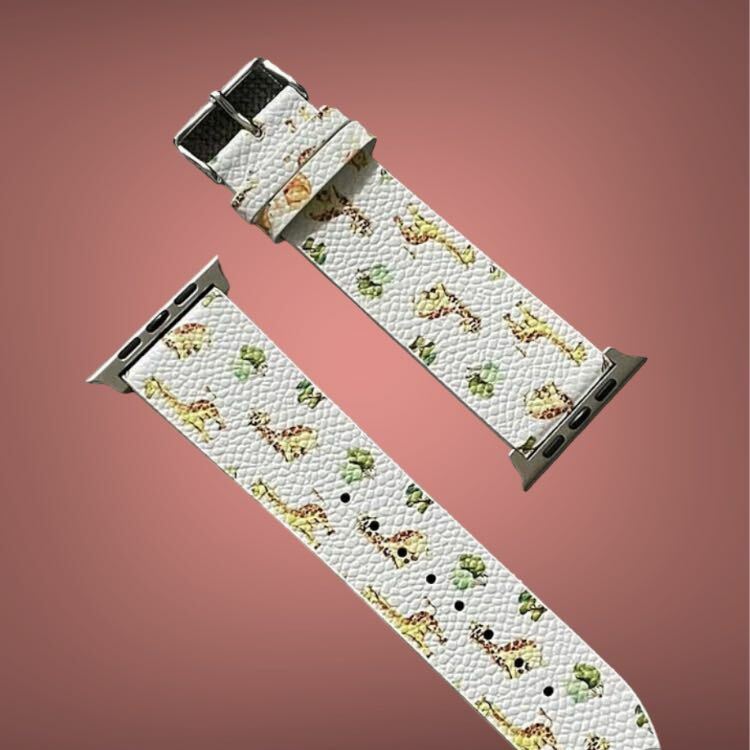 蘋果皮革印花錶帶 - 圖案 V8028M