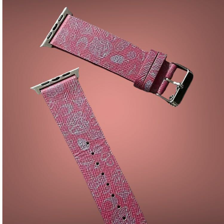 蘋果皮革印花錶帶 - 圖案 V8025K