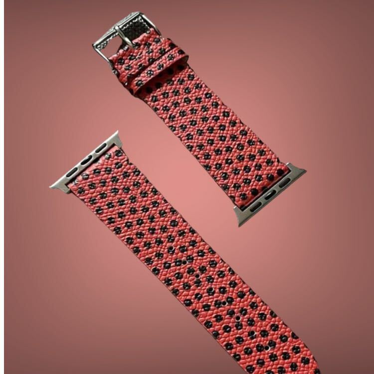 蘋果皮革印花錶帶 - 圖案 V8024M