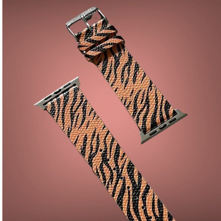 蘋果皮革印花錶帶 - 圖案 V8023M