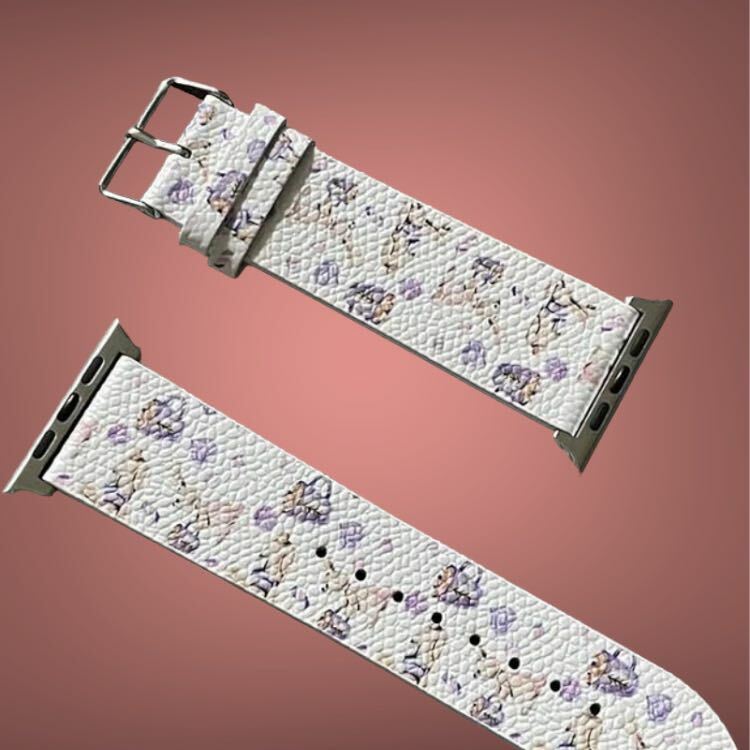 蘋果皮革印花錶帶 - 圖案 V8031M