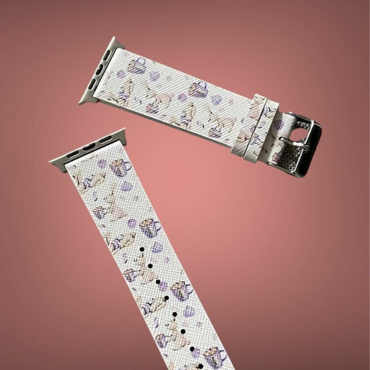 蘋果皮革印花錶帶 - 圖案 V8031K