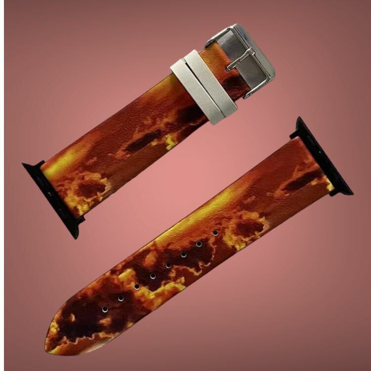 蘋果皮革印花錶帶 - 圖案 V6009