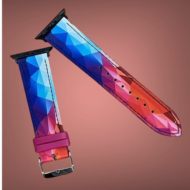 蘋果皮革印花錶帶 - 圖案 V6001