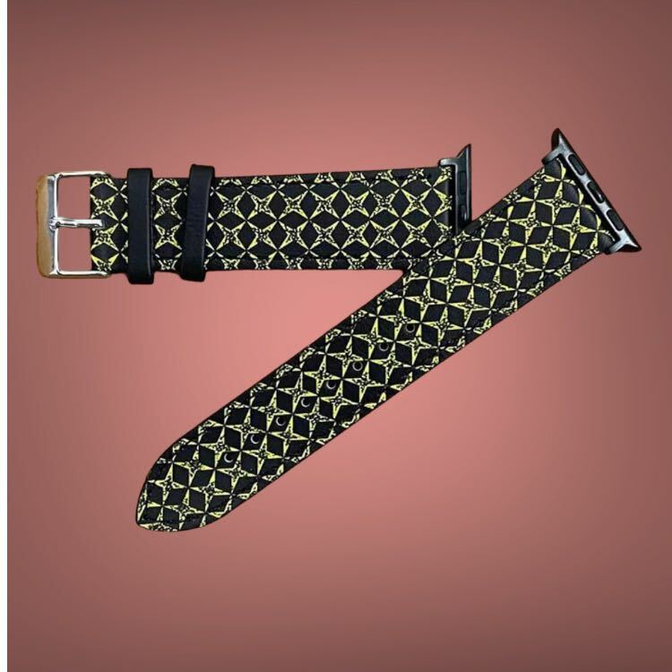 蘋果皮革印花錶帶 - 圖案 V6002