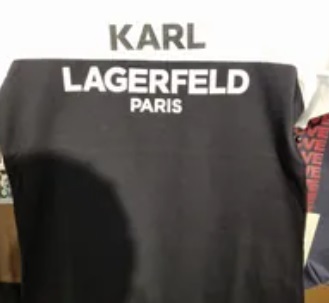 [S] KARL LAGERFELD COLORBLOCK LOGO SHORT SLEEVE TOP,WHITE/BLACK, L3EH7826-WHB [FINAL SALE] (SKL650)