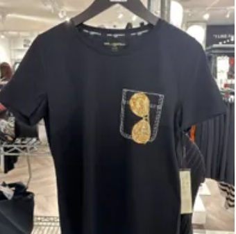 [S] KARL LAGERFELD SEQUIN SUNGLASSES TEE.BLACK/GOLD, L3WHB015-BGD (SKL652)