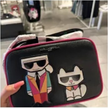 [S] KARL LAGERFELD LH2EU9BJ MAYBELLE CAMERA BAG,BLACK MULTI, 196788949751 (SKL660)