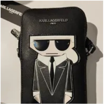 [S] KARL LAGERFELD LH9EU3BA PARIS SMALL FLAP CROSSBODY MAYBELLE,BLACK, 194775998041 (SKL664)