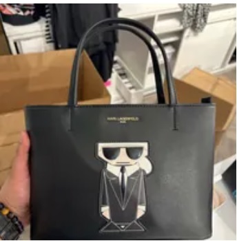 [S] KARL LAGERFELD LH0AU9BM MAYBELLE SMALL TOP ZIP TOTE,BLACK, 194775572975 (SKL665)