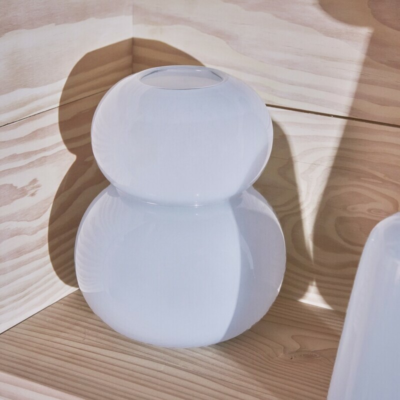 OYOY Lasi ⼿作琉璃葫蘆花器／清新藍