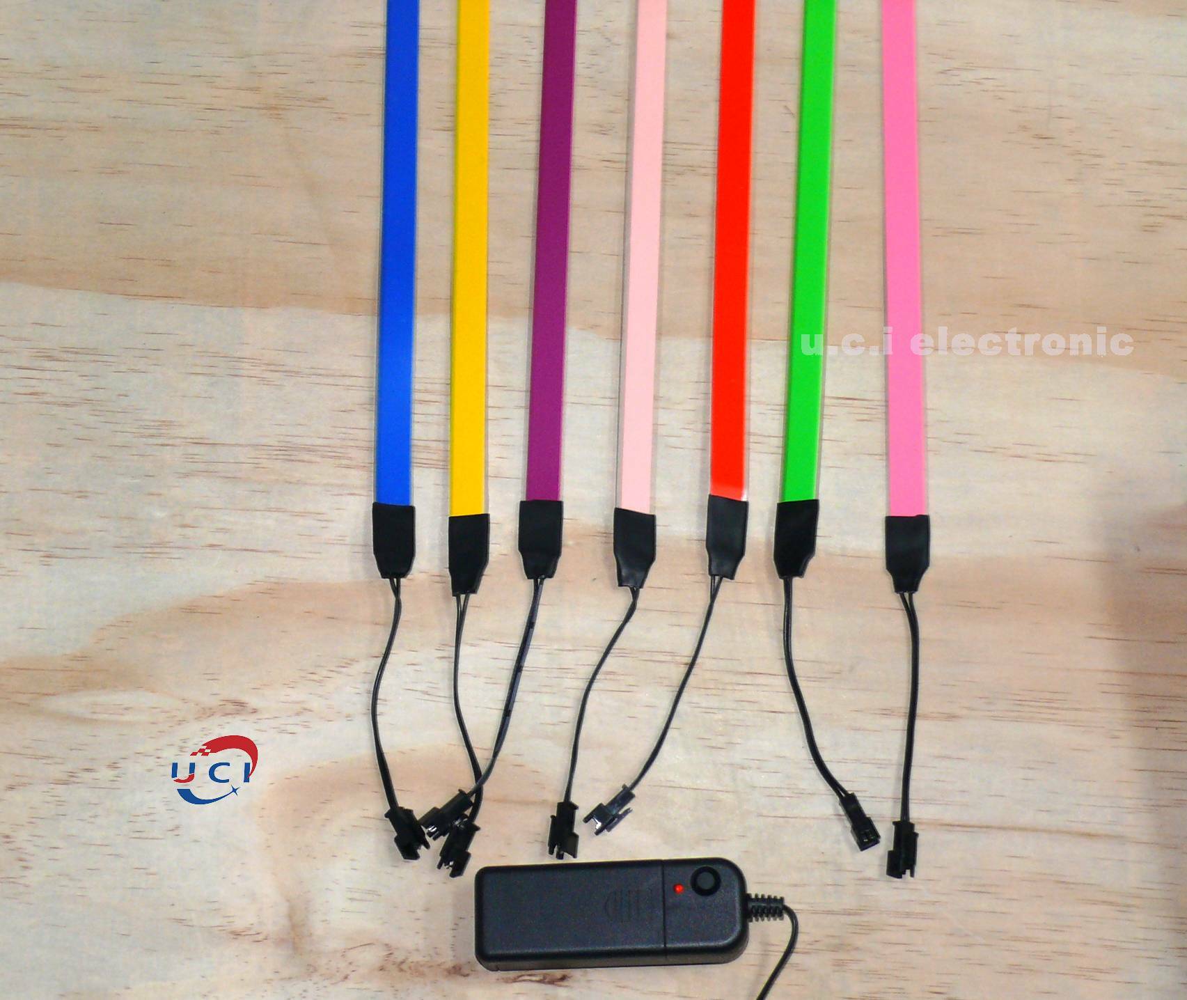 【UCI電子】(K-2) LED冷光燈條 1CM*100CM配電池盒 EL發光條電池燈帶COS衣服燈 夜間佈置