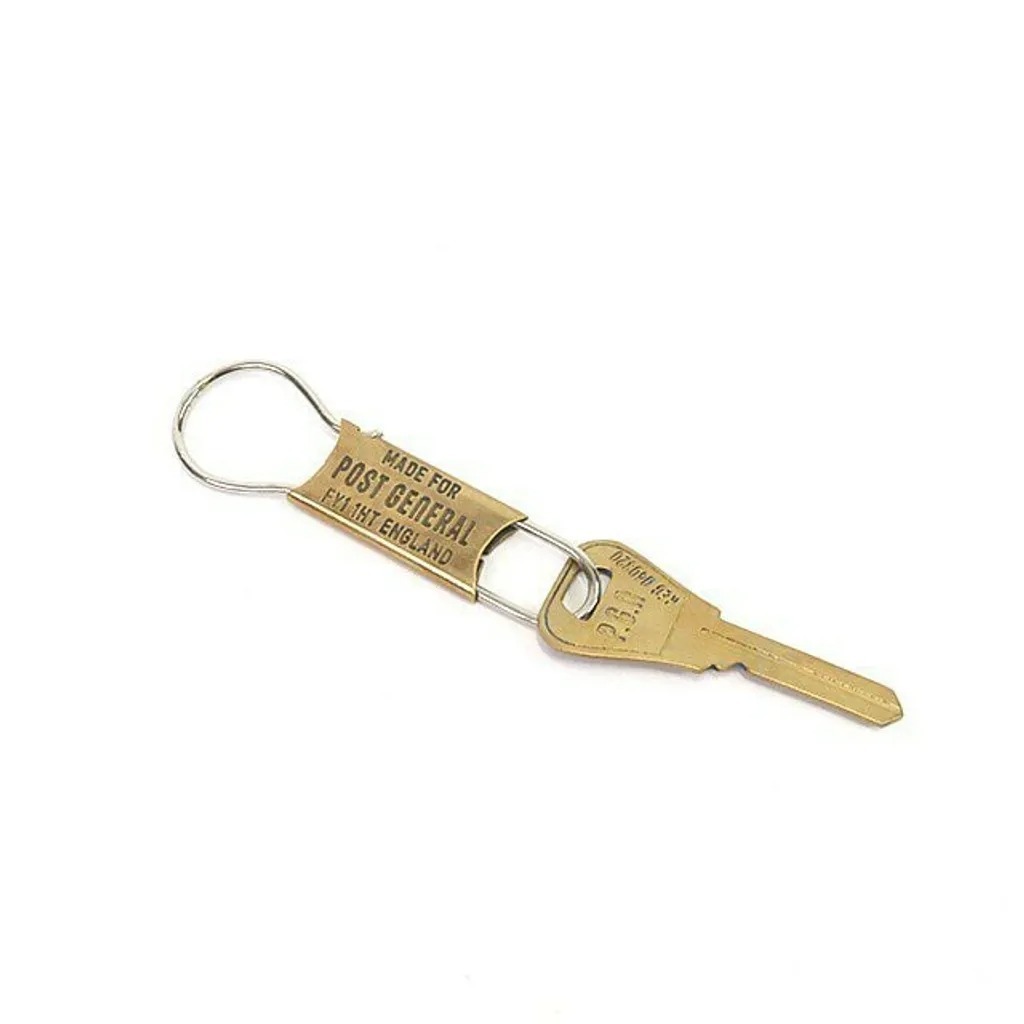 Post General BRASS KEYHOLDER with VINTAGE KEY 黃銅鑰匙圈