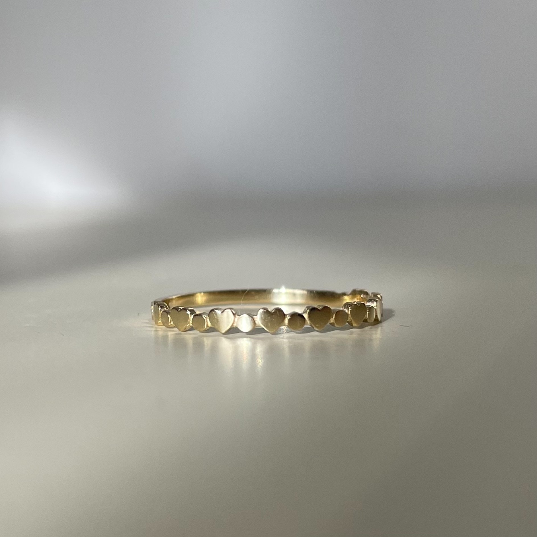 14k愛心小圓餅戒指