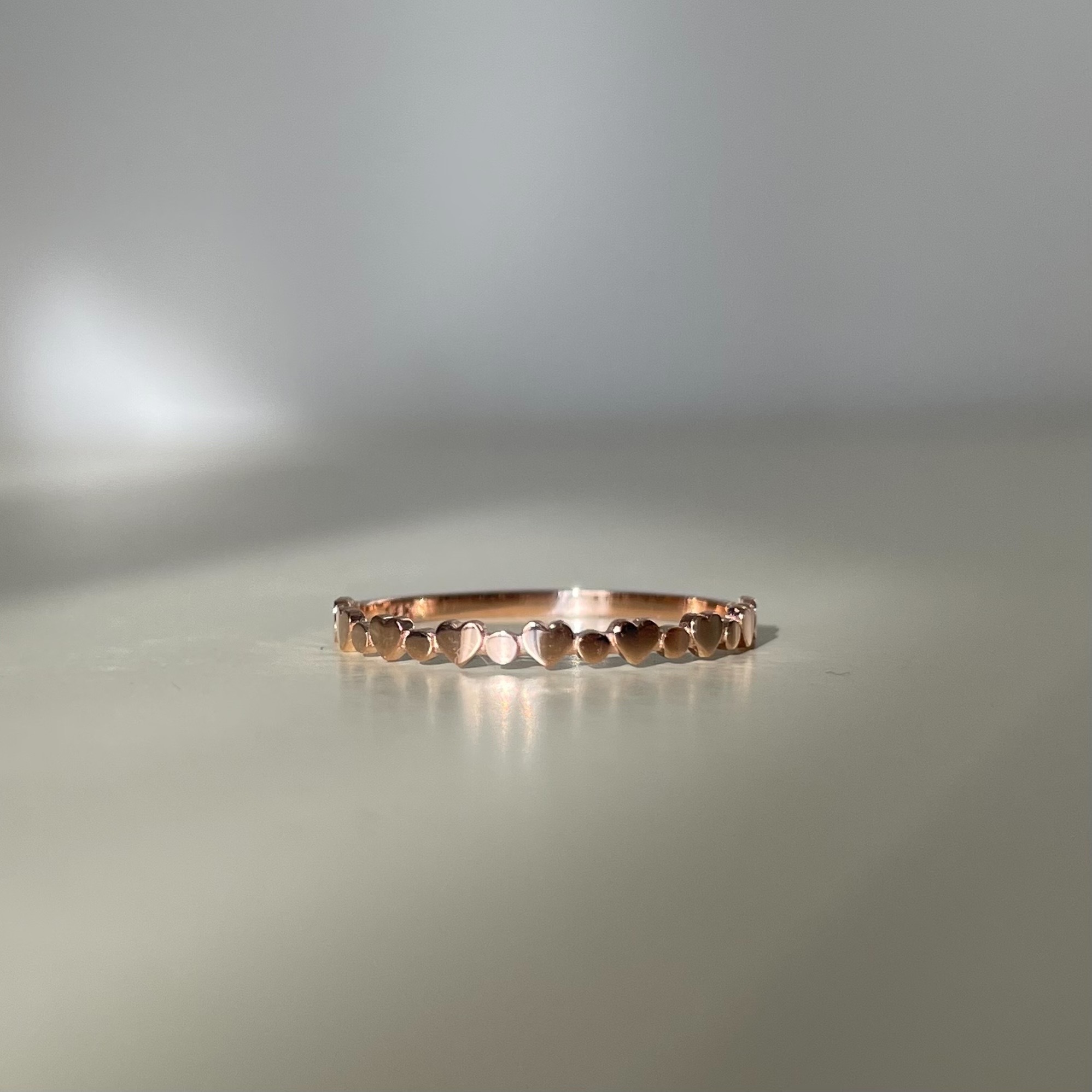 14k愛心小圓餅戒指