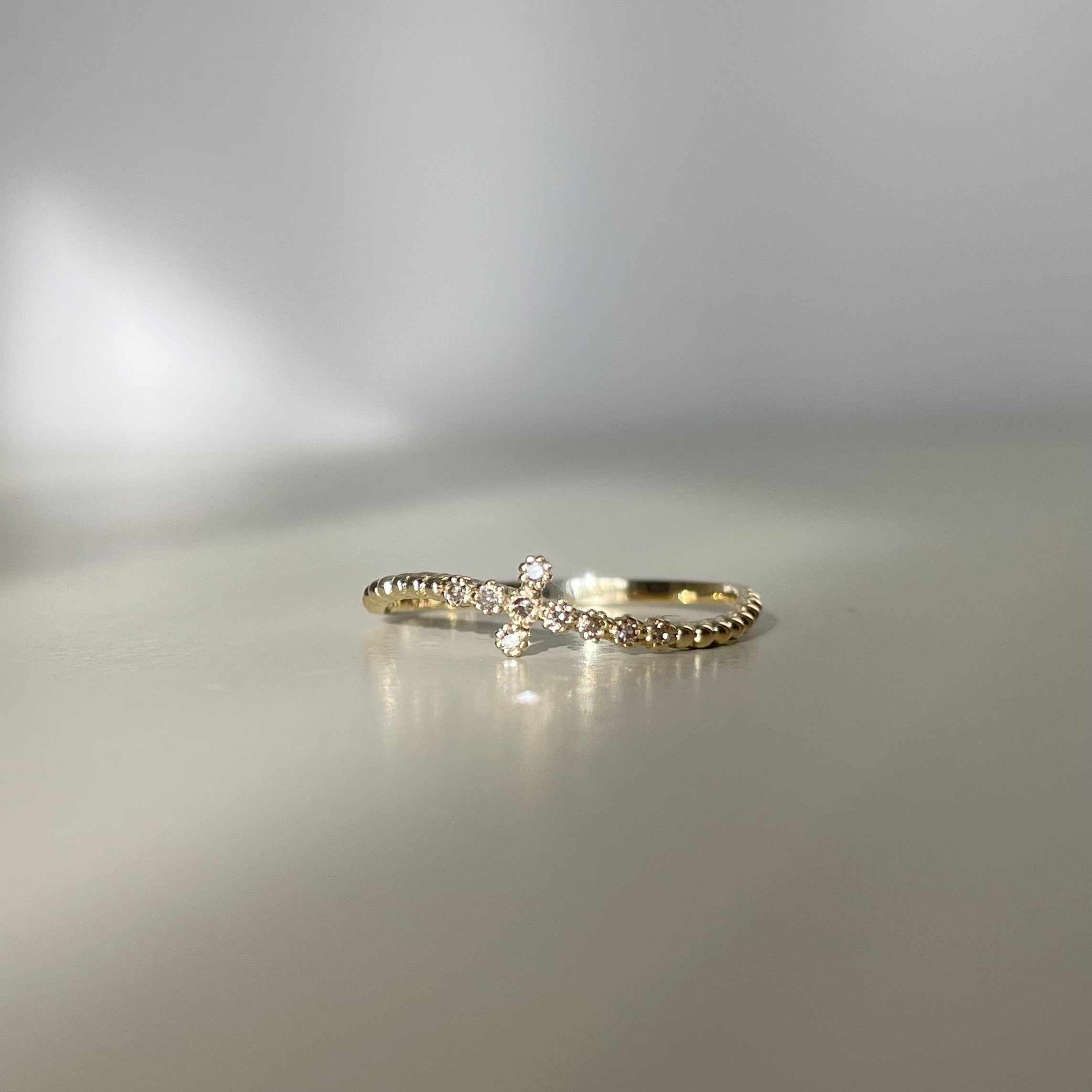 14k波浪蛋糕cross戒指