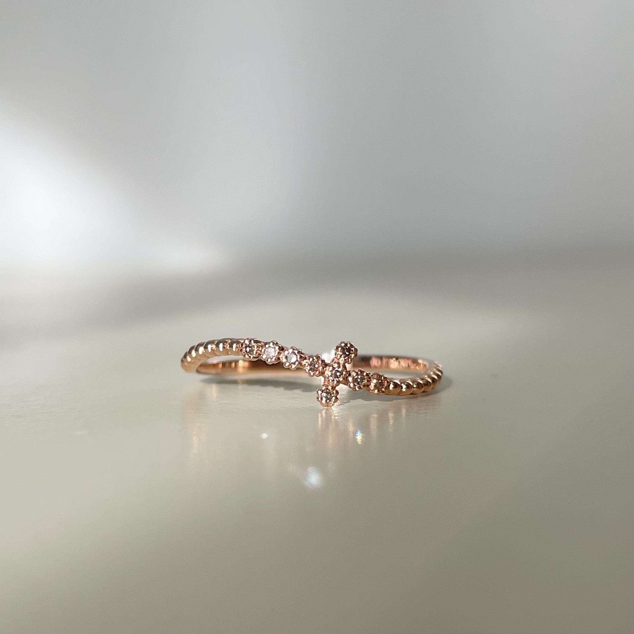 14k波浪蛋糕cross戒指